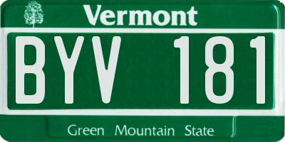 VT license plate BYV181