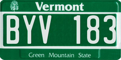 VT license plate BYV183