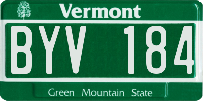 VT license plate BYV184