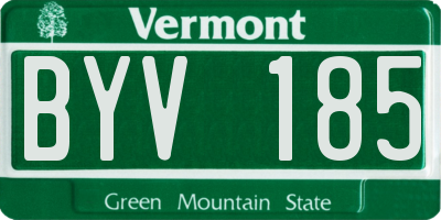 VT license plate BYV185