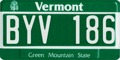 VT license plate BYV186