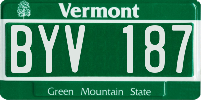 VT license plate BYV187