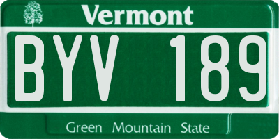VT license plate BYV189