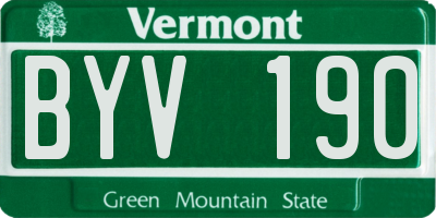 VT license plate BYV190