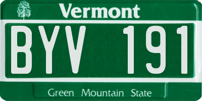 VT license plate BYV191