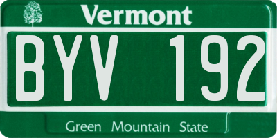 VT license plate BYV192