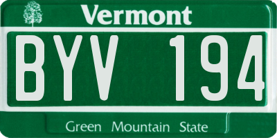 VT license plate BYV194