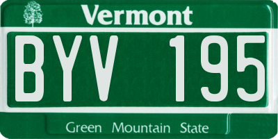 VT license plate BYV195