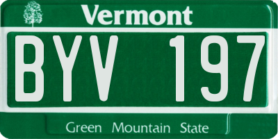 VT license plate BYV197