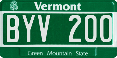 VT license plate BYV200
