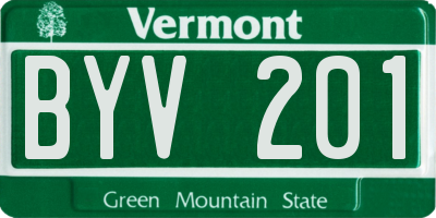 VT license plate BYV201