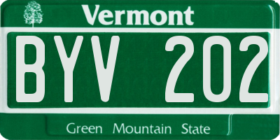 VT license plate BYV202
