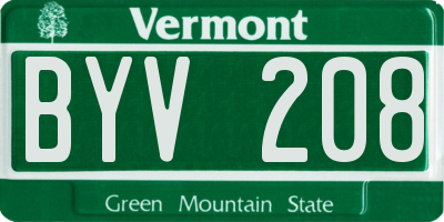 VT license plate BYV208