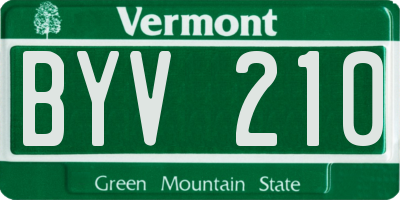 VT license plate BYV210