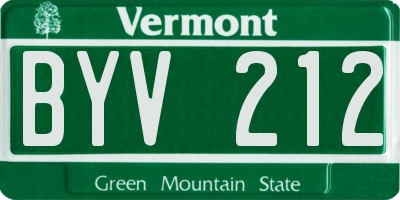 VT license plate BYV212