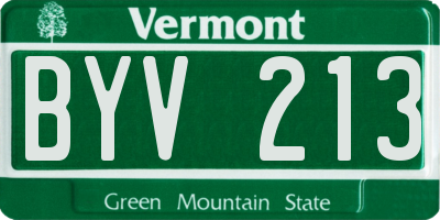 VT license plate BYV213