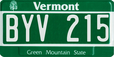 VT license plate BYV215