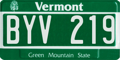 VT license plate BYV219