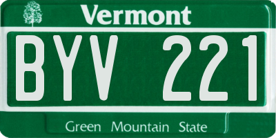 VT license plate BYV221