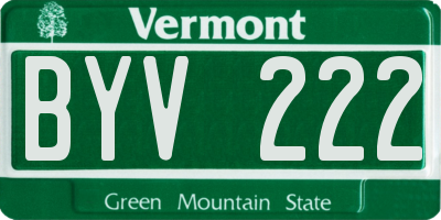 VT license plate BYV222