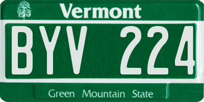 VT license plate BYV224