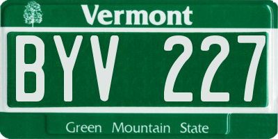 VT license plate BYV227