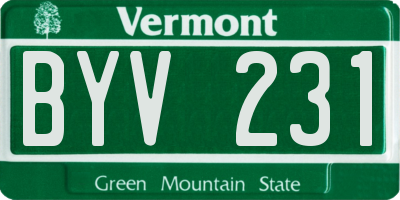 VT license plate BYV231