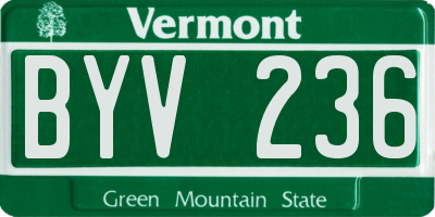 VT license plate BYV236