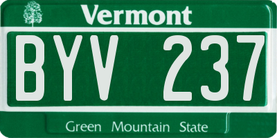 VT license plate BYV237