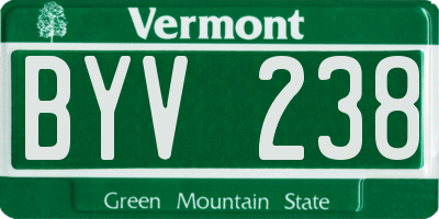 VT license plate BYV238