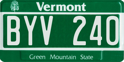 VT license plate BYV240
