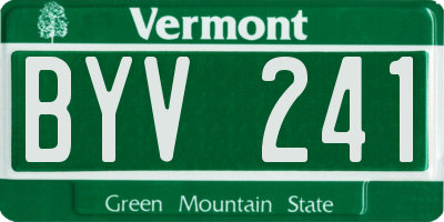 VT license plate BYV241