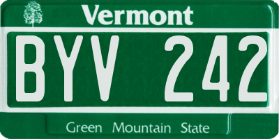 VT license plate BYV242
