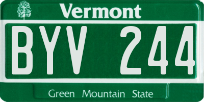 VT license plate BYV244