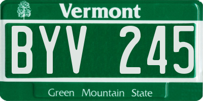 VT license plate BYV245