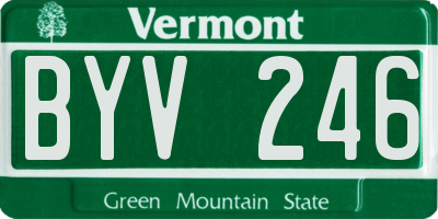 VT license plate BYV246