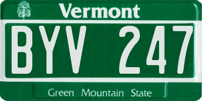 VT license plate BYV247