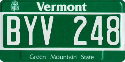 VT license plate BYV248
