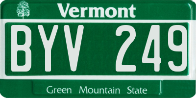 VT license plate BYV249