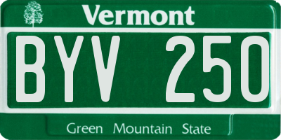 VT license plate BYV250