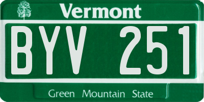 VT license plate BYV251