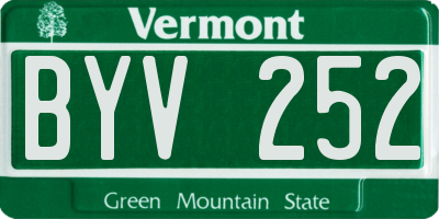 VT license plate BYV252