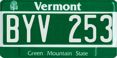 VT license plate BYV253