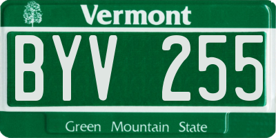 VT license plate BYV255