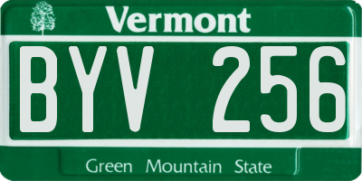 VT license plate BYV256