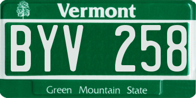 VT license plate BYV258