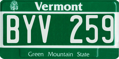 VT license plate BYV259