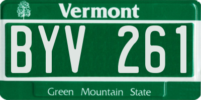 VT license plate BYV261