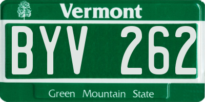VT license plate BYV262