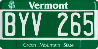 VT license plate BYV265